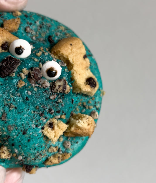 Cookie Monster Stuffed Protein Cookie