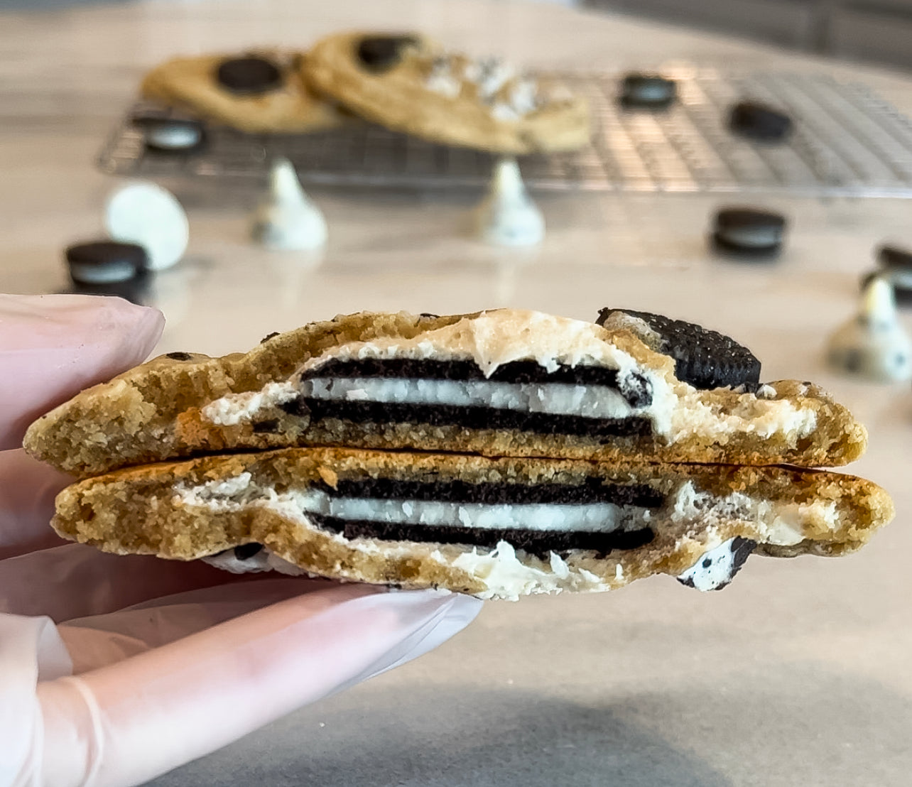 Double Stuffed Oreo Stuffed Protein Cookie