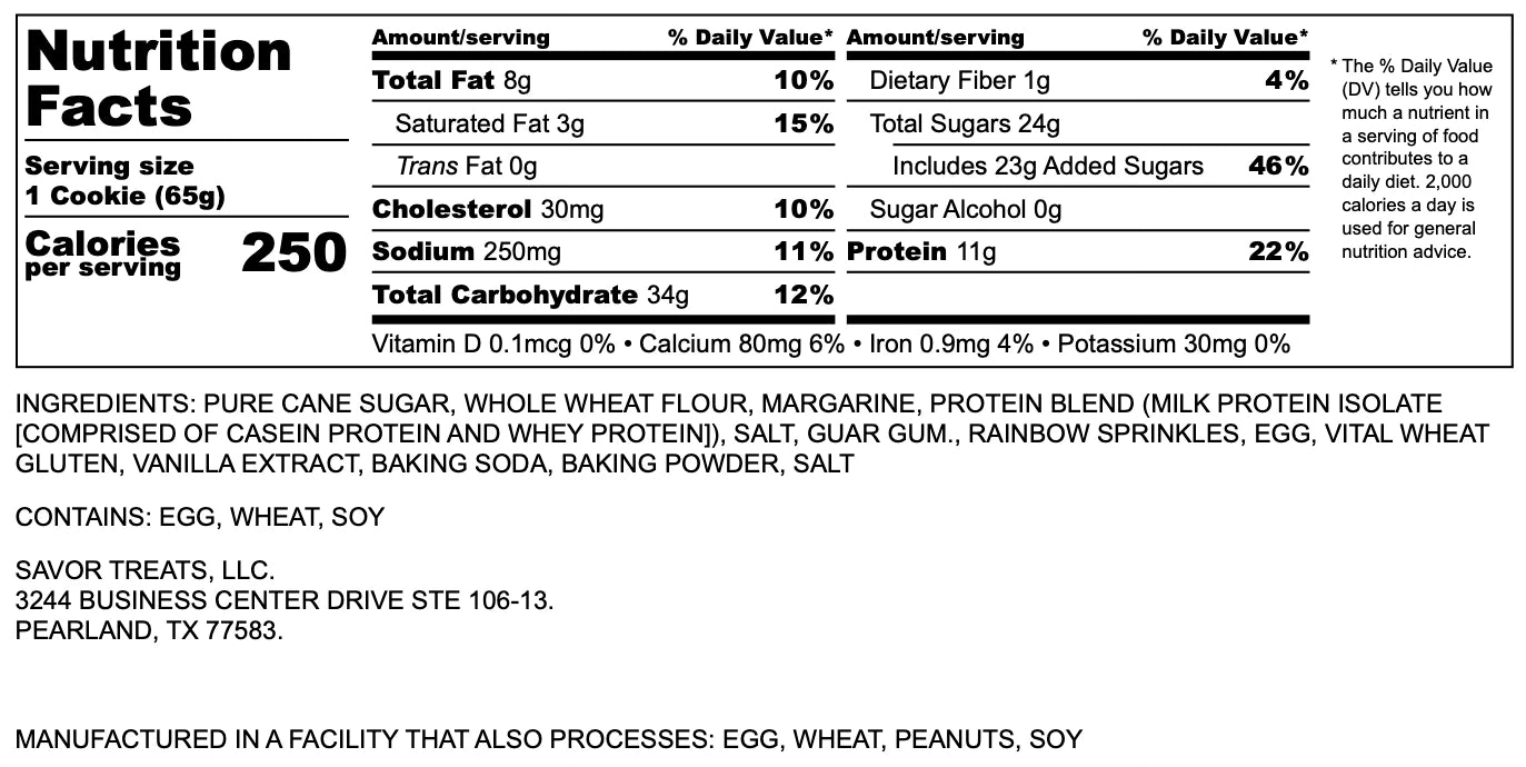 Rainbow Sugar Regular Protein Cookie