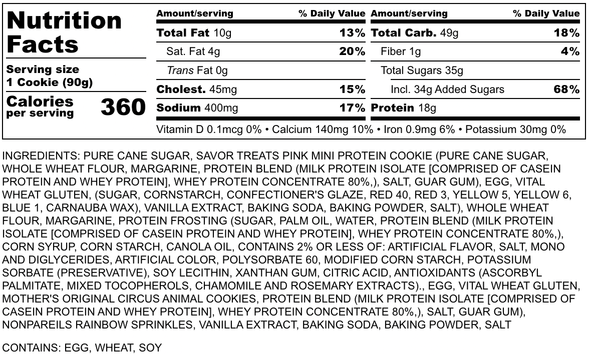 Circus Animals Stuffed Protein Cookie